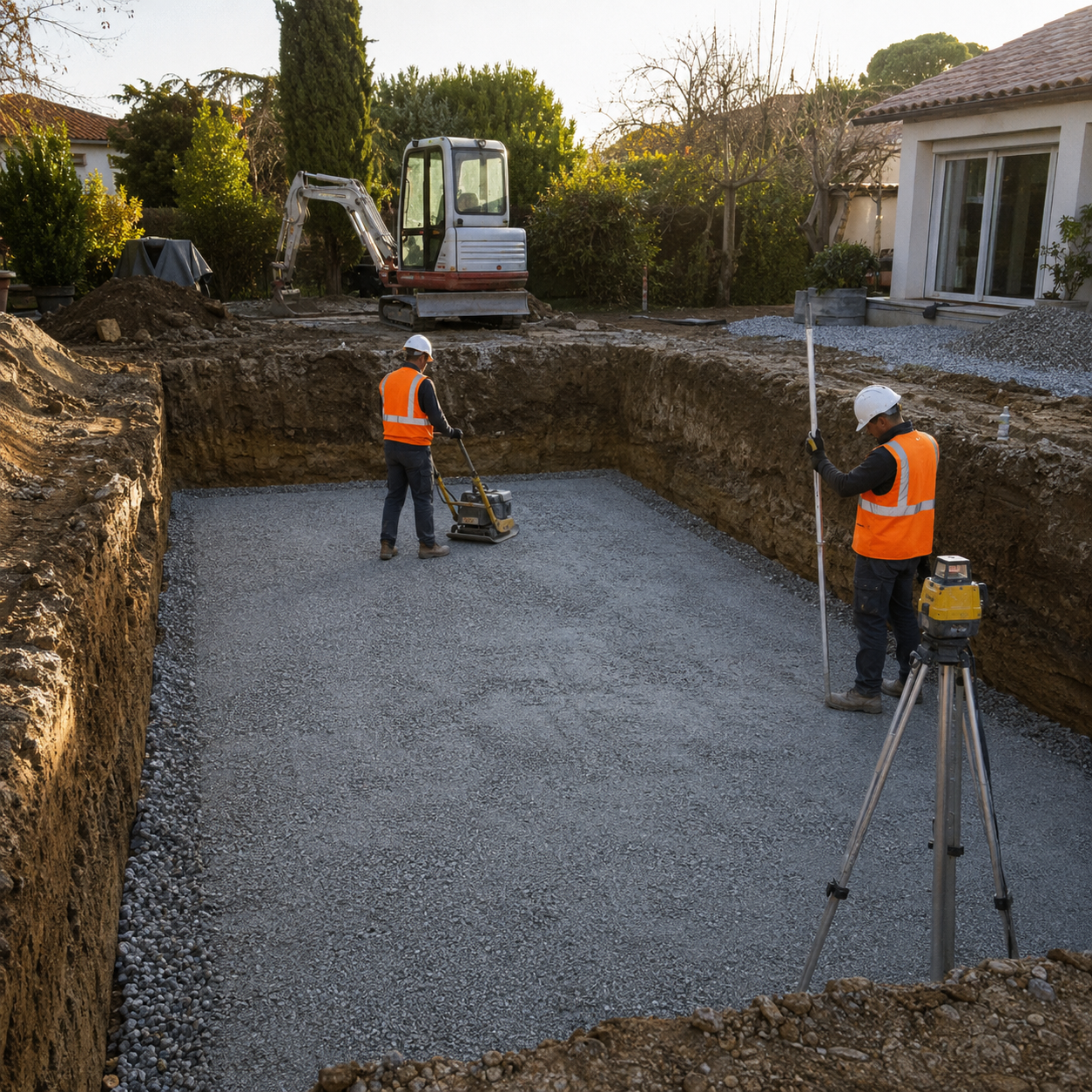 Terrassement de piscine en béton à Grasse